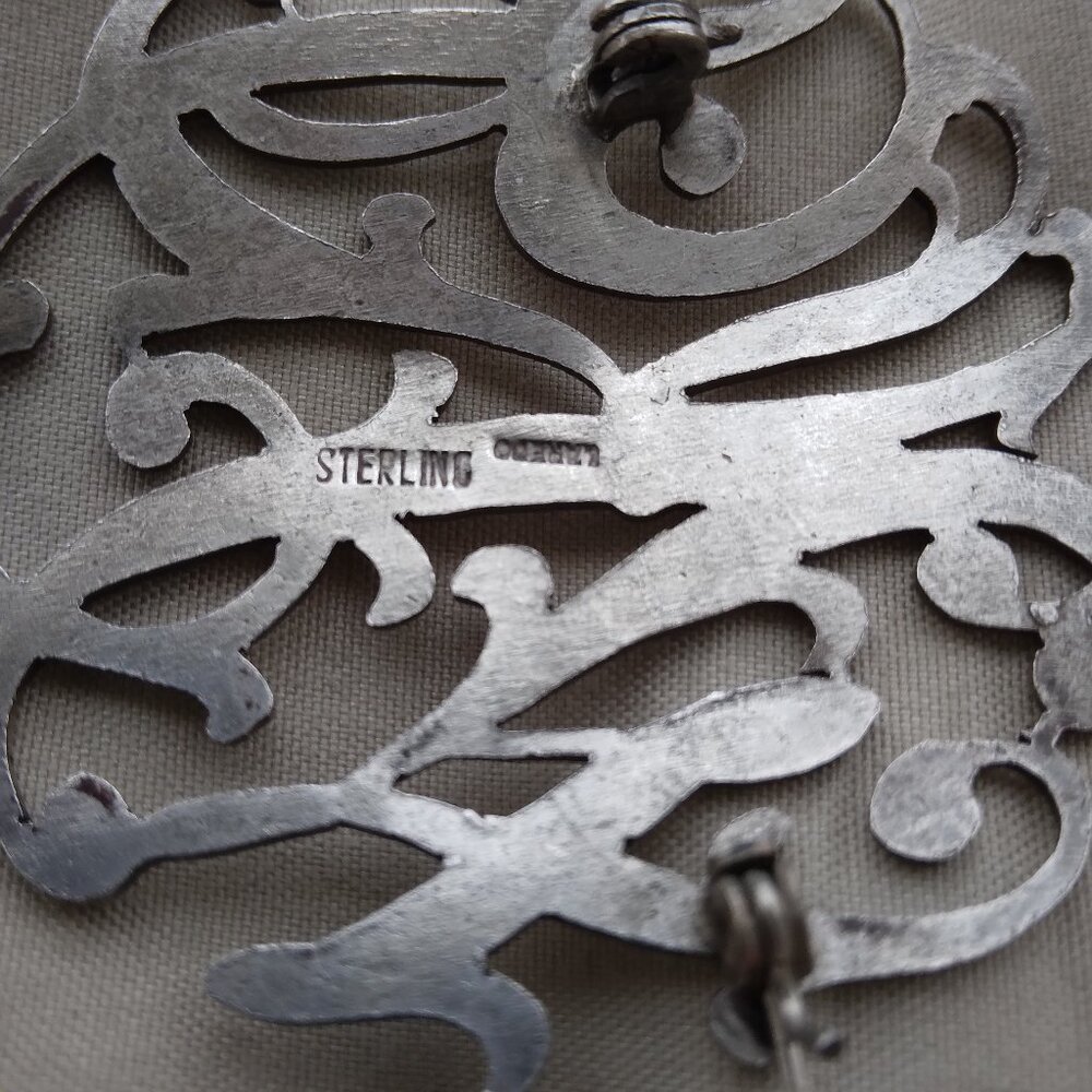 Laredo Sterling Silver Monogram Initial Brooch Pi… - image 2